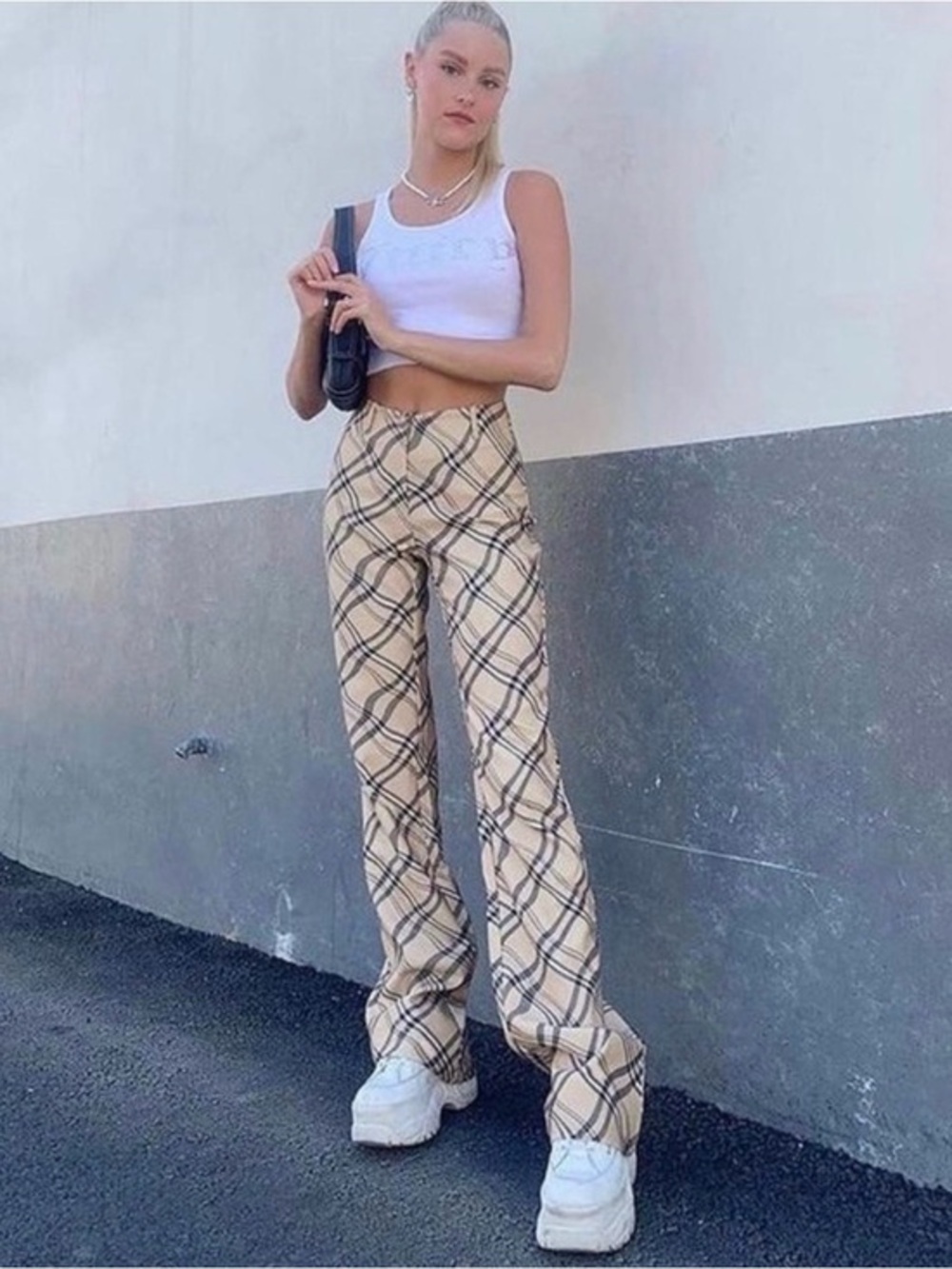 I.AM.GIA Carmel Pant in Tan Check Small